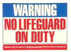 No Lifeguard Pool Sign